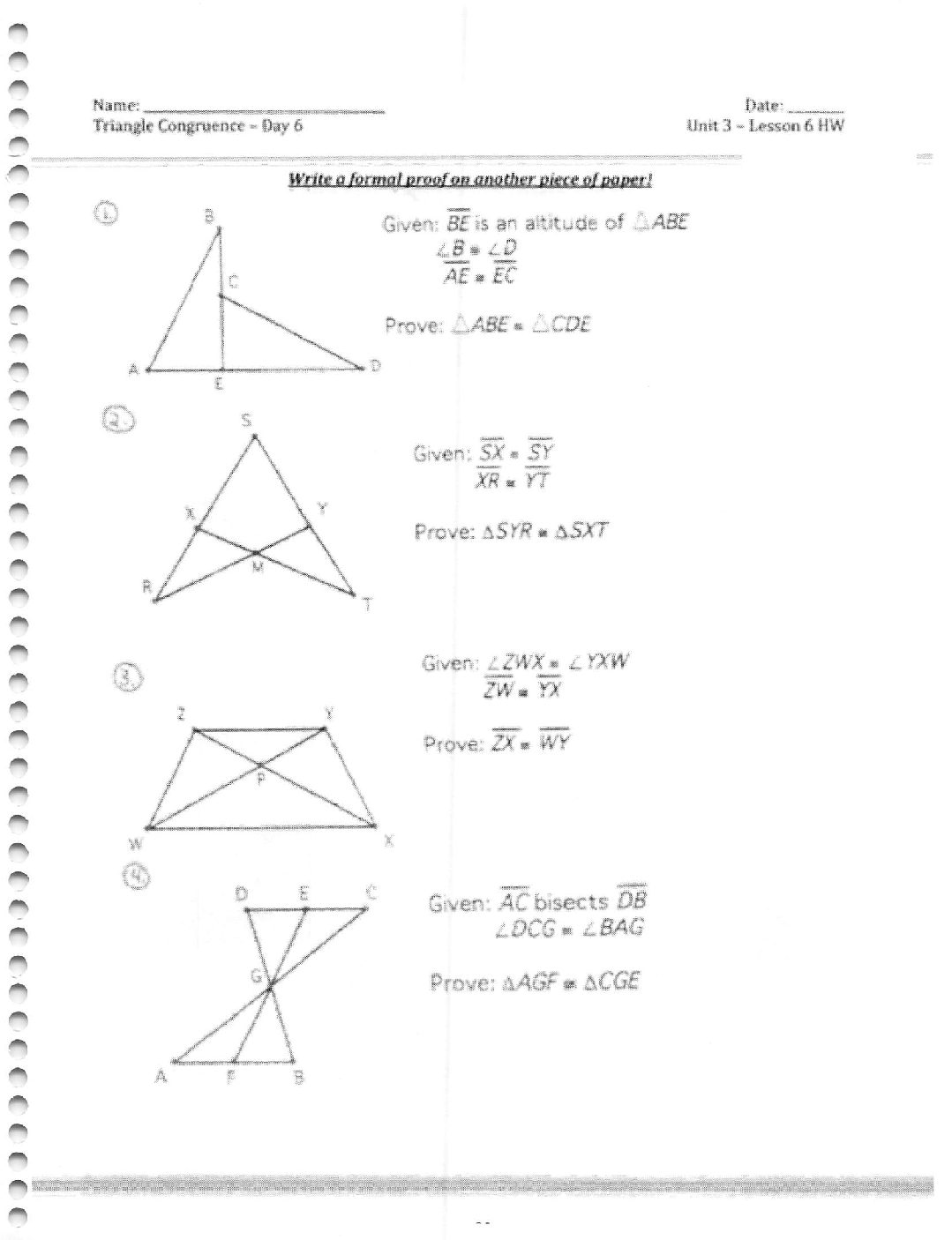 Unit 4 Geometry - St. Anthony's High School